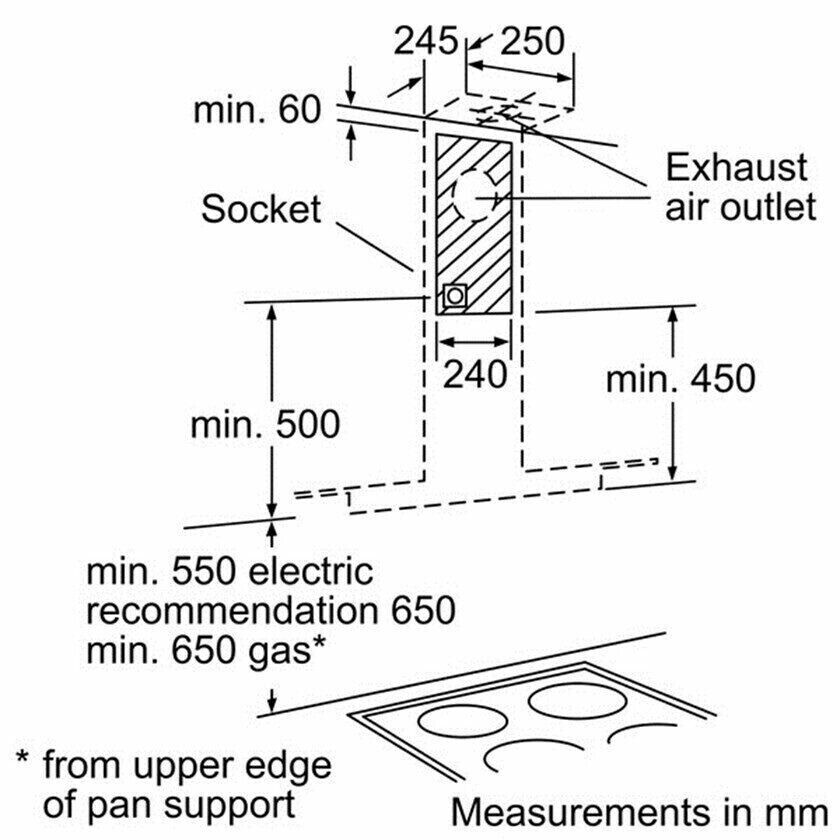 Каминная вытяжка Bosch DWA 064W50
