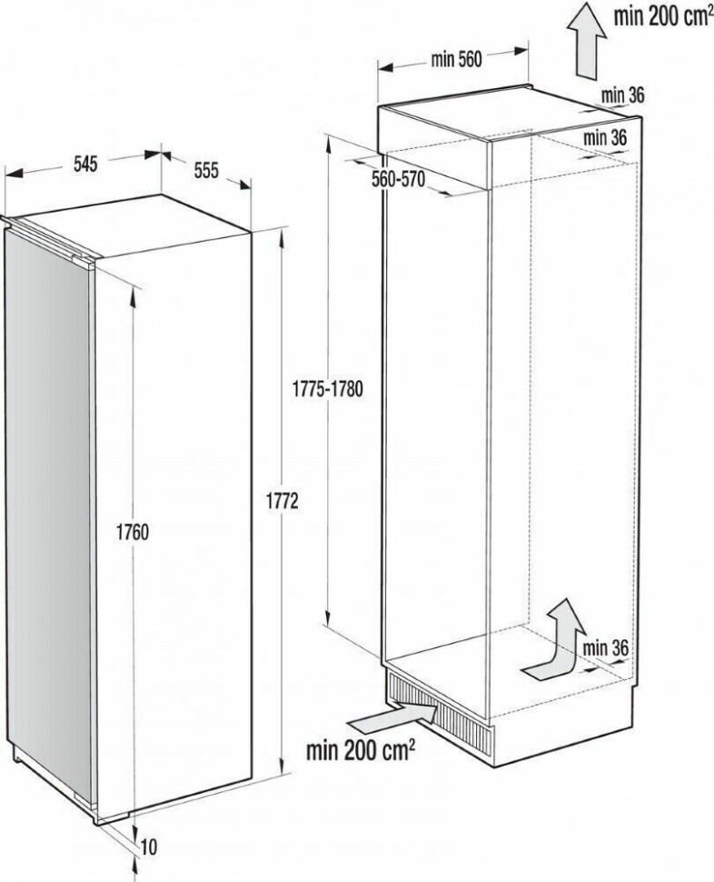 Встраиваемый холодильник Gorenje RI 5182 A1