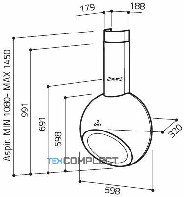 Каминная вытяжка Elica Bubble BL/F/60