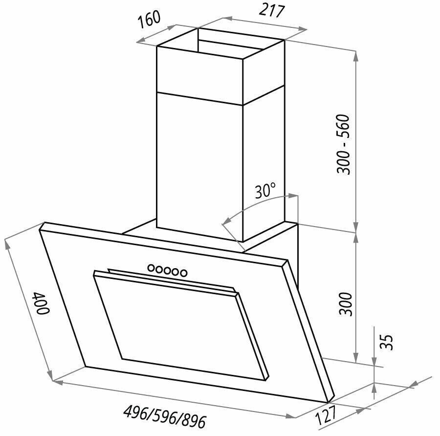 Каминная вытяжка MAUNFELD TOWER LIGHT 50