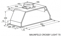 Встраиваемая вытяжка Maunfeld CROSBY LIGHT 70 НЕРЖАВЕЙКА