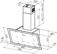 Каминная вытяжка Faber Glam-Light EV8P DG/LG A 80