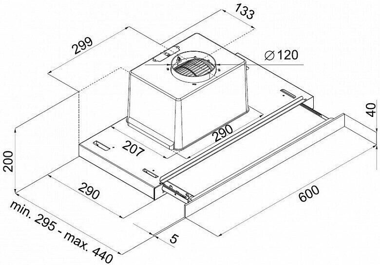 Встраиваемая вытяжка MAUNFELD OUSE GLASS 50 Встраиваемая вытяжка MAUNFELD OUSE GLASS 50