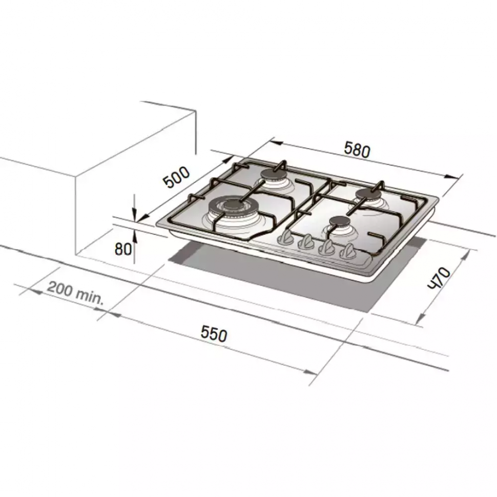 Газовая варочная панель DeLonghi IF 46.1 ASV GUD Газовая варочная панель DeLonghi IF 46.1 ASV GUD