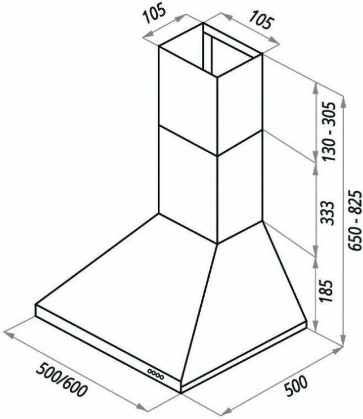 Каминная вытяжка Ciarko Delta 60 Mat