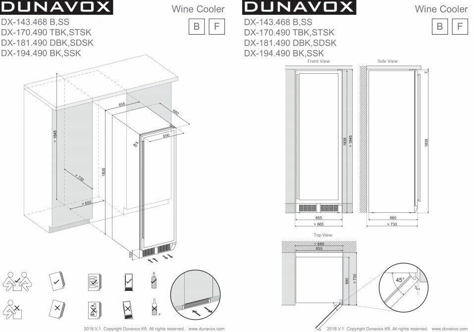 Винный шкаф Dunavox DX-194.490SSK