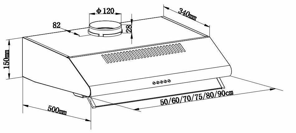 Подвесная вытяжка MAUNFELD MP-1 50 Подвесная вытяжка MAUNFELD MP-1 50