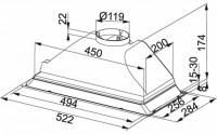 Встраиваемая вытяжка Franke FBI 522 XS