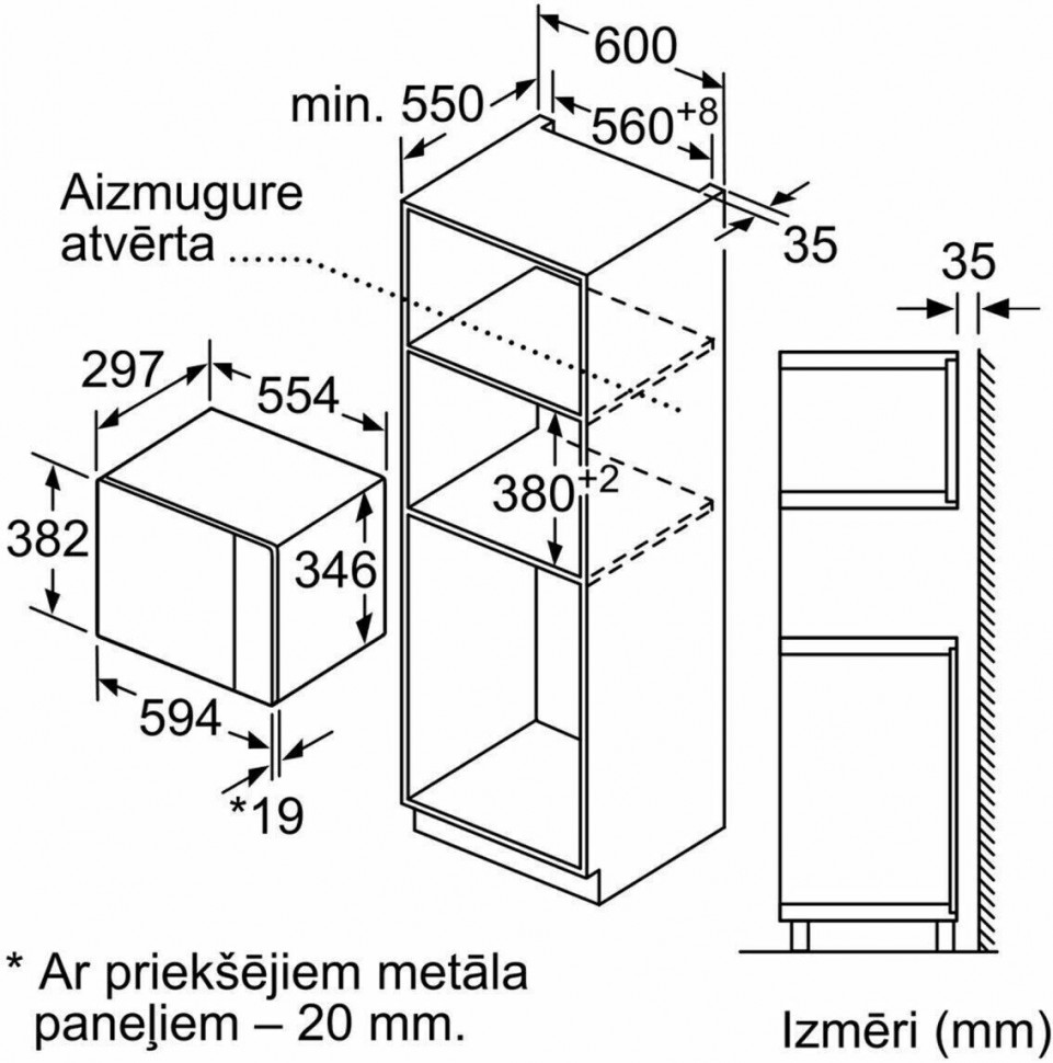 Встраиваемая микроволновая печь Bosch BFL 520MB0