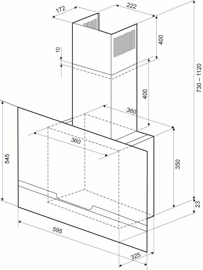 Каминная вытяжка Kronasteel Domenika 600 Blackboard S