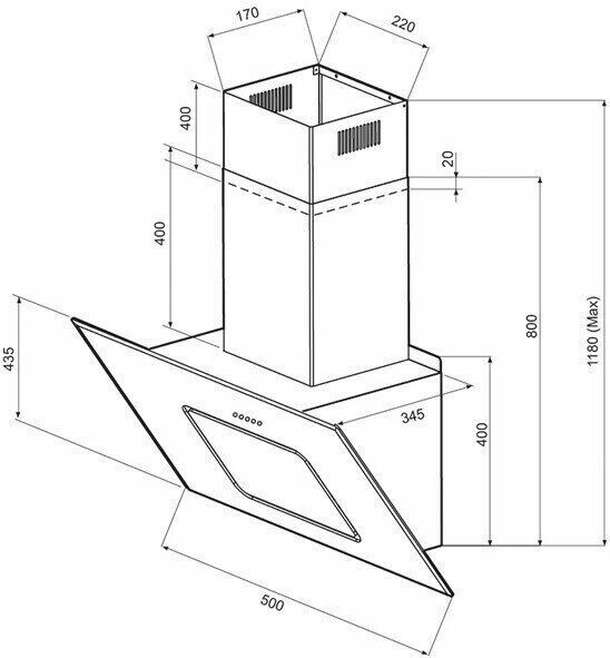 Каминная вытяжка Kronasteel Kirsa 500 Sensor