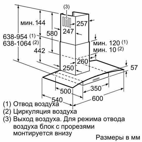 Каминная вытяжка Bosch DWA 067A51