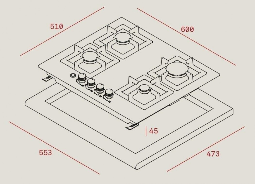 Газовая варочная панель Teka EFX 60 4G Газовая варочная панель Teka EFX 60 4G