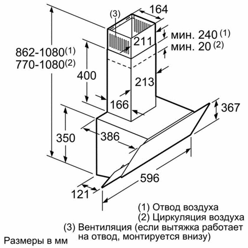 Каминная вытяжка Bosch DWK065G20R Каминная вытяжка Bosch DWK065G20R