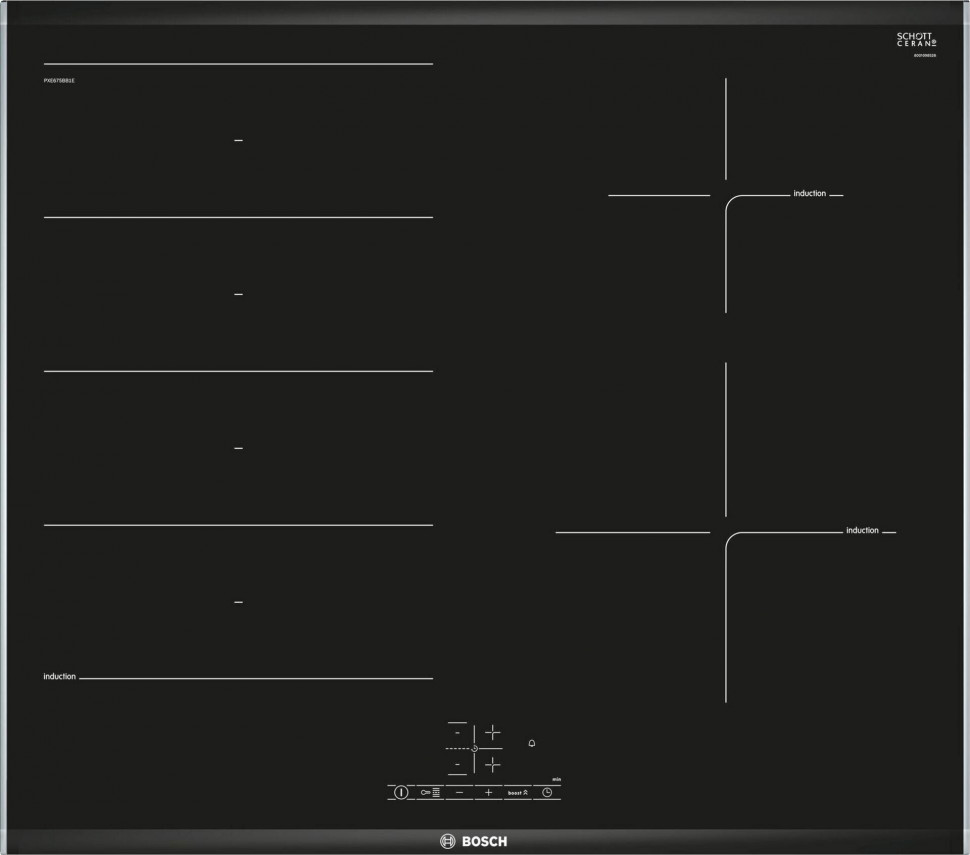 Индукционная варочная панель Bosch PXE 675 BB1E