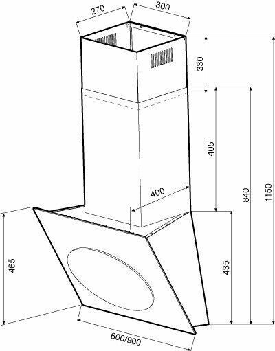Каминная вытяжка Kronasteel Futuro 900 3P-S Каминная вытяжка Kronasteel Futuro 900 3P-S