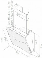 Каминная вытяжка Elica Concetto Spaziale BL/F/75