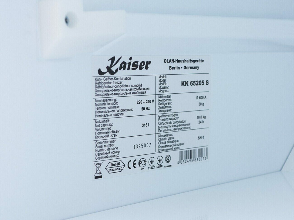 Холодильник Kaiser KK 65205 S