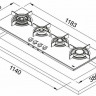 Газовая варочная панель Franke FHCR 1204 3G TC HE XA C