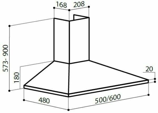 Каминная вытяжка Lex Basic 600 Каминная вытяжка Lex Basic 600