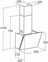 Каминная вытяжка Cata Dio 600 GBK