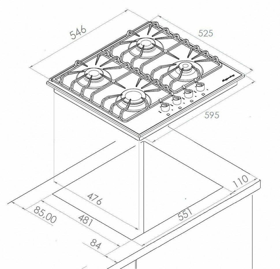 Газовая варочная панель Kuppersberg FQ 601 C Газовая варочная панель Kuppersberg FQ 601 C