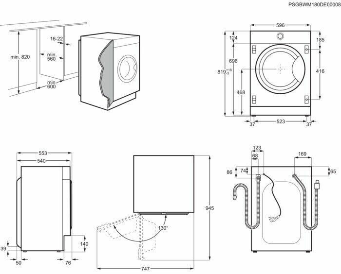 Встраиваемая стиральная машина Electrolux EW7W 3R68 SI Встраиваемая стиральная машина Electrolux EW7W 3R68 SI