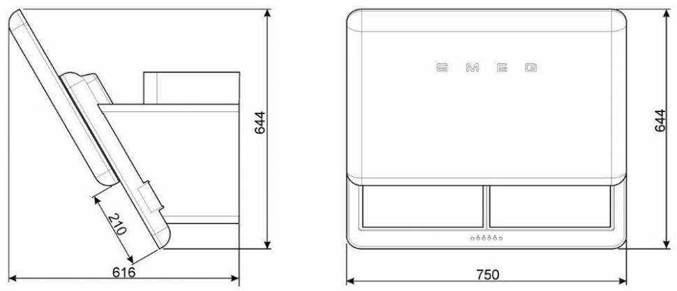 Каминная вытяжка Smeg KFAB75CR Каминная вытяжка Smeg KFAB75CR