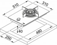 Газовая варочная панель Franke FHCR 301 1TC HE BK C