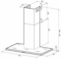 Каминная вытяжка Kronasteel Mara Slim 600 Glass 5P