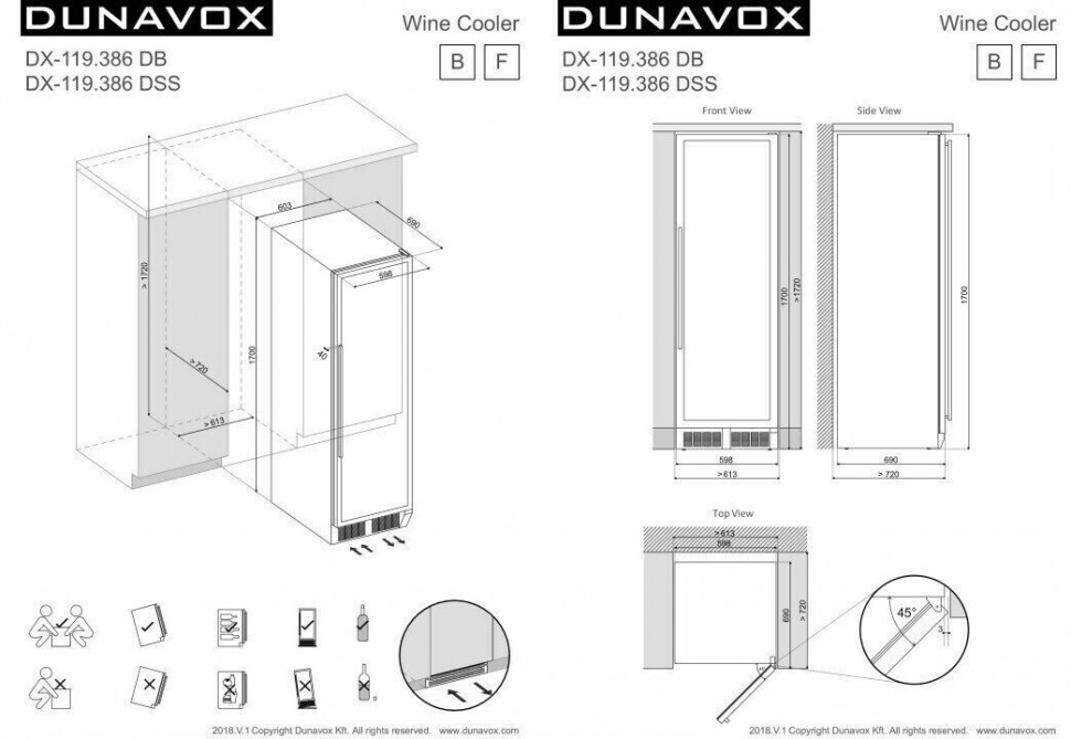 Винный шкаф Dunavox DX-119.386DSS