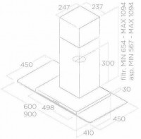 Каминная вытяжка Elica Flat Glass IX/A/60