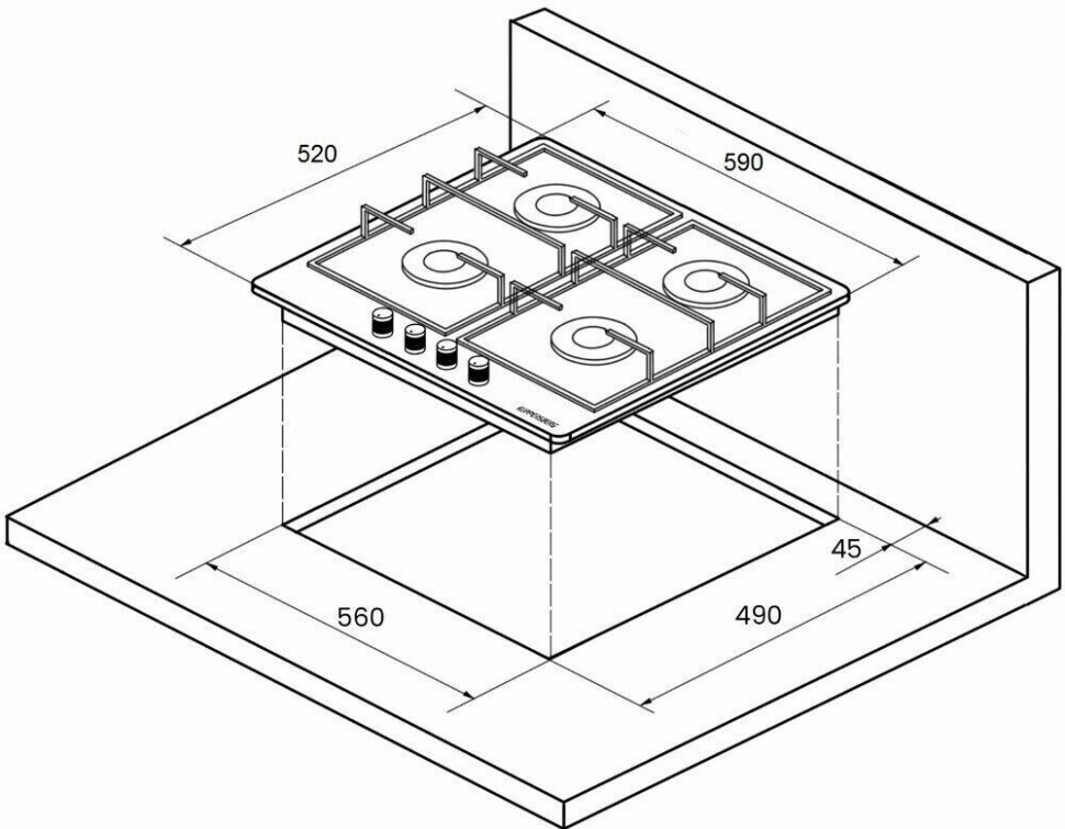 Газовая варочная панель Kuppersberg FQ 65