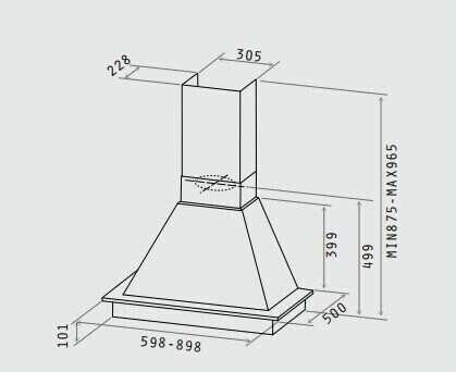 Каминная вытяжка Elica Oretta WH/A/60 T.Grezzo