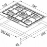 Газовая варочная панель Franke FHCL 755 4G TC GF C
