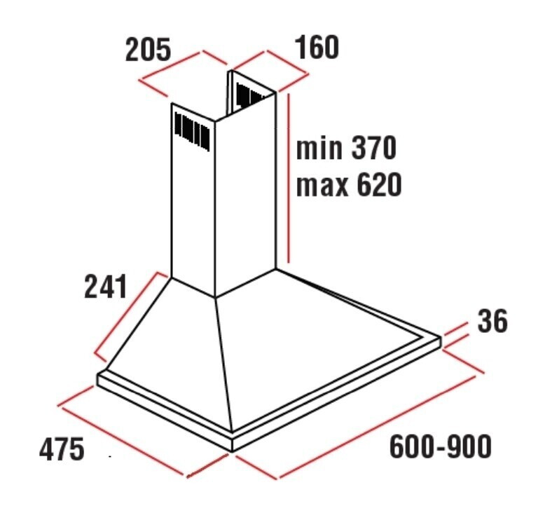 Каминная вытяжка De'Longhi KT-F 61 WH