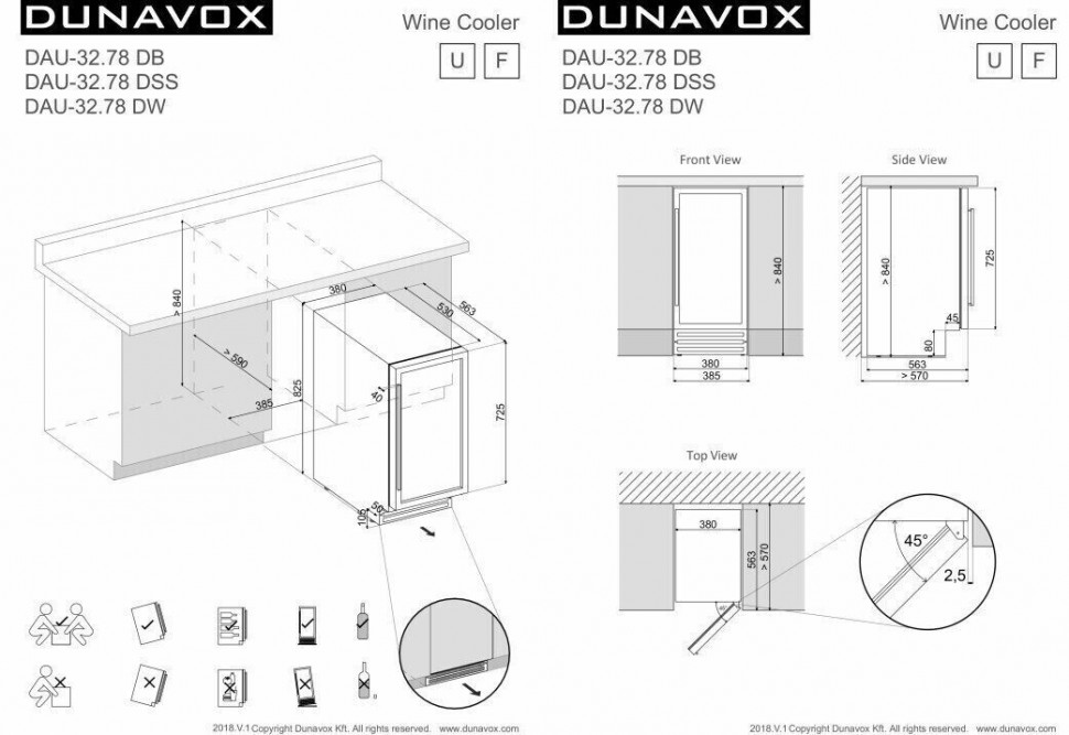Винный шкаф Dunavox DAU-32.78DSS