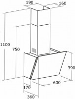 Каминная вытяжка Cata Avlaki 600 XGWH