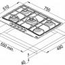 Газовая варочная панель Franke FHTL 755 4G TC CO C